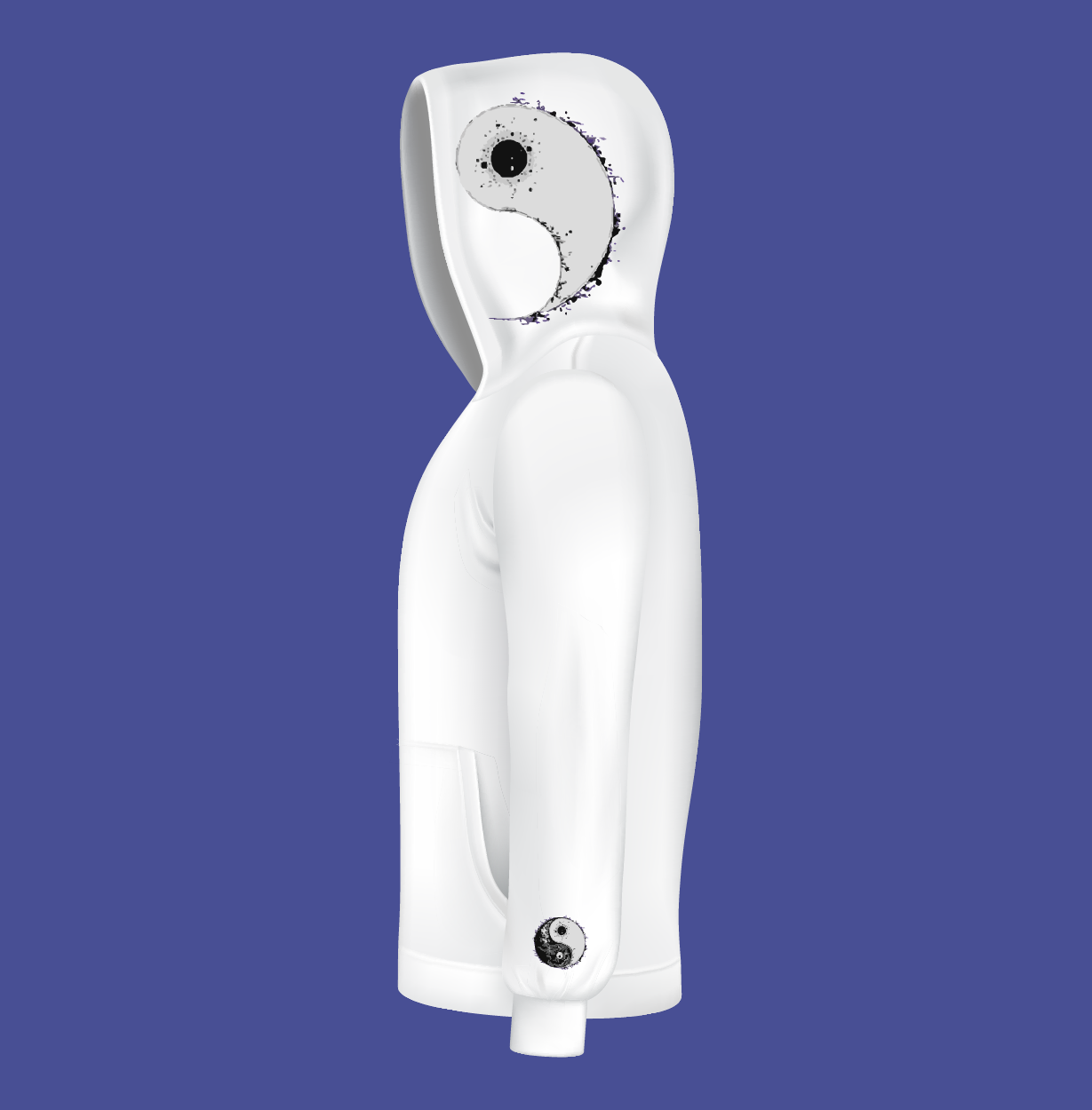 YNY Printed White Hoodie